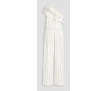 Bead-embellished silk-crepe maxi dress - White