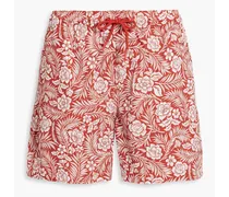 Printed mid-length swim shorts - Red