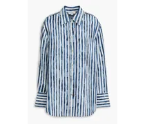 Striped Tencel™-blend shirt - Blue