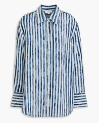 Vince Striped Tencel™-blend shirt - Blue Blue