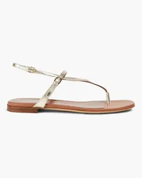 Emporio Armani Metallic leather slingback sandals - Metallic Metallic