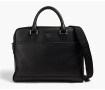 Textured-leather briefcase - Black