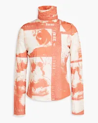 REJINA PYO Bronte printed jersey Turtleneck top - Orange Orange