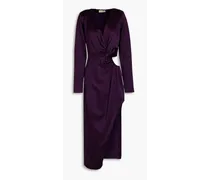 Alezia twist-front cutout satin dress - Purple