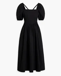 Rosetta Getty Gathered cotton-twill midi dress - Black Black