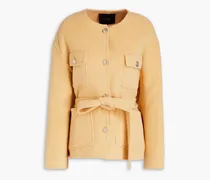 Belted bouclé jacket - Yellow
