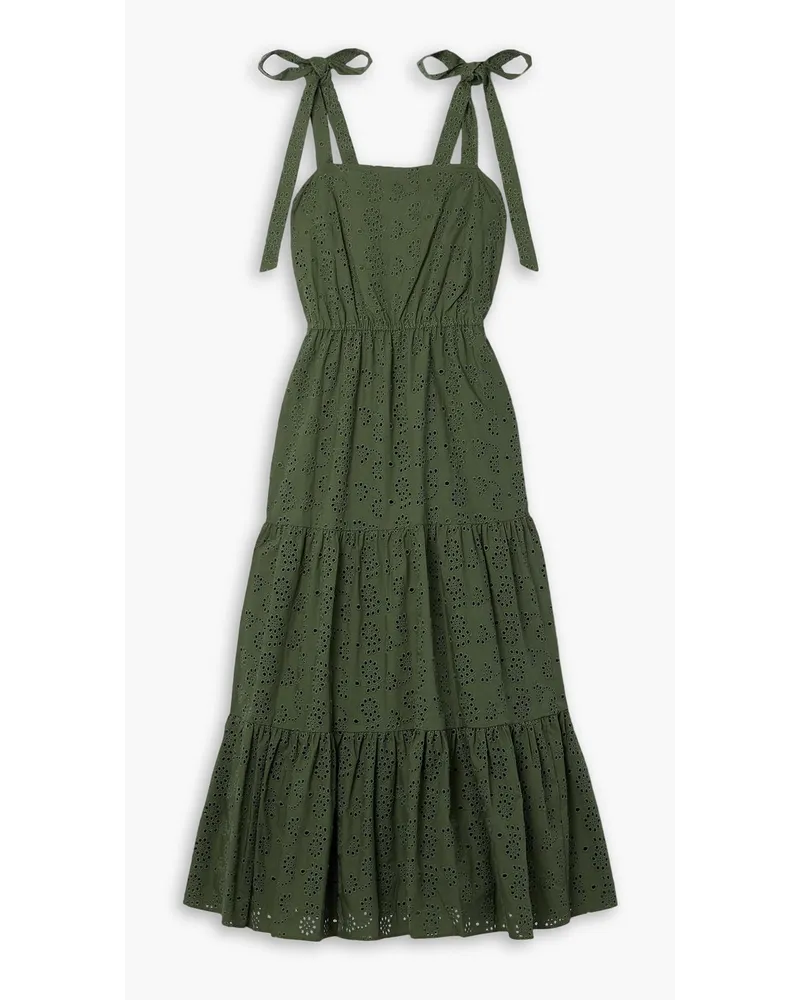 Jason Wu Tiered broderie anglaise cotton midi dress - Green Green