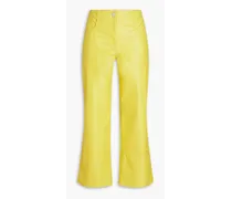 Fauz leather straight-leg pants - Yellow