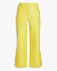 MSGM Fauz leather straight-leg pants - Yellow Yellow