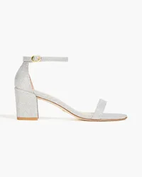 Stuart Weitzman Glittered lamé sandals - Metallic Metallic