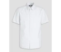 Irving striped cotton-jacquard shirt - White