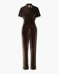 Rivet Utility Worker velvet jumpsuit - Brown Brown