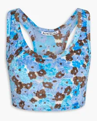 Acne Studios Cropped burnout chenille tank - Blue Blue