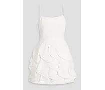 Alice Olivia - Nadie ruffled cotton-blend faille mini dress - White