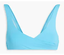 Orlando wrap-effect bikini top - Blue