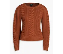 Elizabeth cable-knit wool-blend sweater - Brown
