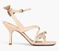 Bow-embellished leather sandals - Neutral