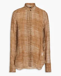 Rag & Bone Jordan printed silk-blend crepon shirt - Brown Brown