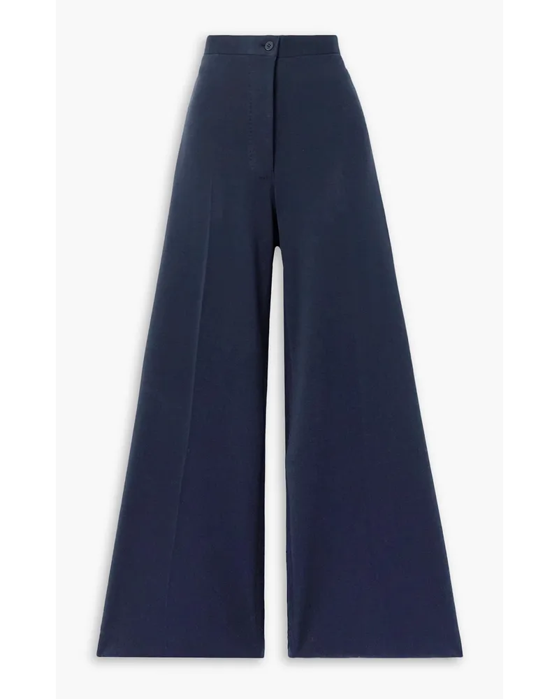 Giuliva Heritage Collection The Leila pleated cotton-jersey wide-leg pants - Blue Blue