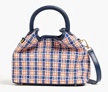 Checked canvas tote - Blue