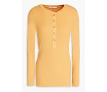 Ribbed jersey top - Yellow