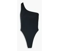 Plunge one-shoulder swimsuit - Black