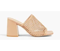 Mesh and leather mules - Neutral