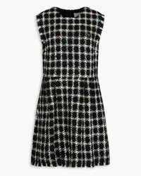 Valentino Garavani Pleated checked tweed mini dress - Black Black