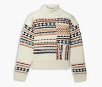 Tate Fair Isle wool-blend jacquard turtleneck sweater - White