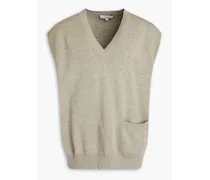 Mélange wool and cotton-blend vest - Neutral