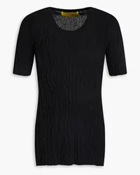 Marques ' Almeida Cutout cable-knit cotton top - Black Black