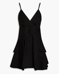 Sandro Ruffled woven mini dress - Black Black