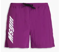 Printed short-length swim shorts - Purple