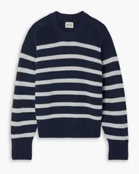 KHAITE Mae striped cashmere sweater - Blue Blue