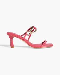 Aje. Fondation 2 chain-embellished leather mules - Pink Pink