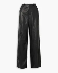 Frame Denim Leather straight-leg pants - Black Black