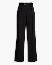 Jil Sander Belted satin-twill wide-leg pants - Black Black