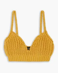 Alanui Pucon ribbed wool-blend bralette - Yellow Yellow