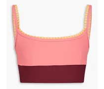 Supermoon Maddie ribbed two-tone stretch sports bra - Pink