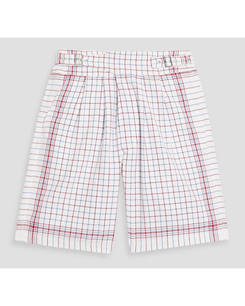 Maison Margiela Checked cotton-tweed shorts - White White