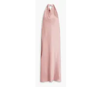 Draped satin halterneck maxi dress - Pink