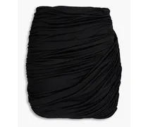 Sabile draped satin-jersey mini skirt - Black
