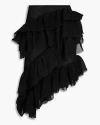 Cult Gaia Tanaz asymmetric tiered knitted midi skirt - Black Black