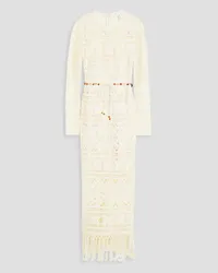 Zimmermann Fringed macramé midi dress - White White