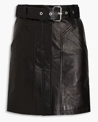 IRO Rebi belted pebbled-leather mini skirt - Black Black