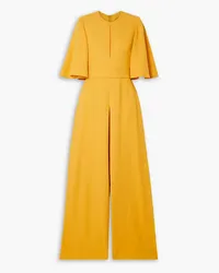 Elie Saab Cutout cady jumpsuit - Yellow Yellow