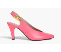 Embellished leather slingback pumps - Pink