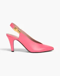 Balmain Embellished leather slingback pumps - Pink Pink