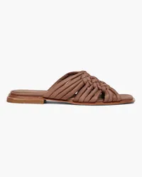 Gentryportofino Woven nubuck slides - Brown Brown