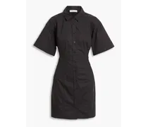 Cotton-poplin mini dress - Black